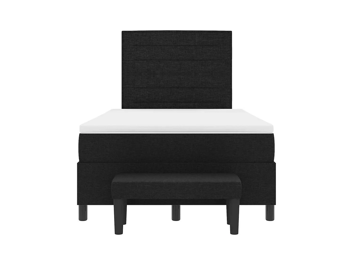 Cadre de lit avec matelas Noir 120 x 200 cm tissu