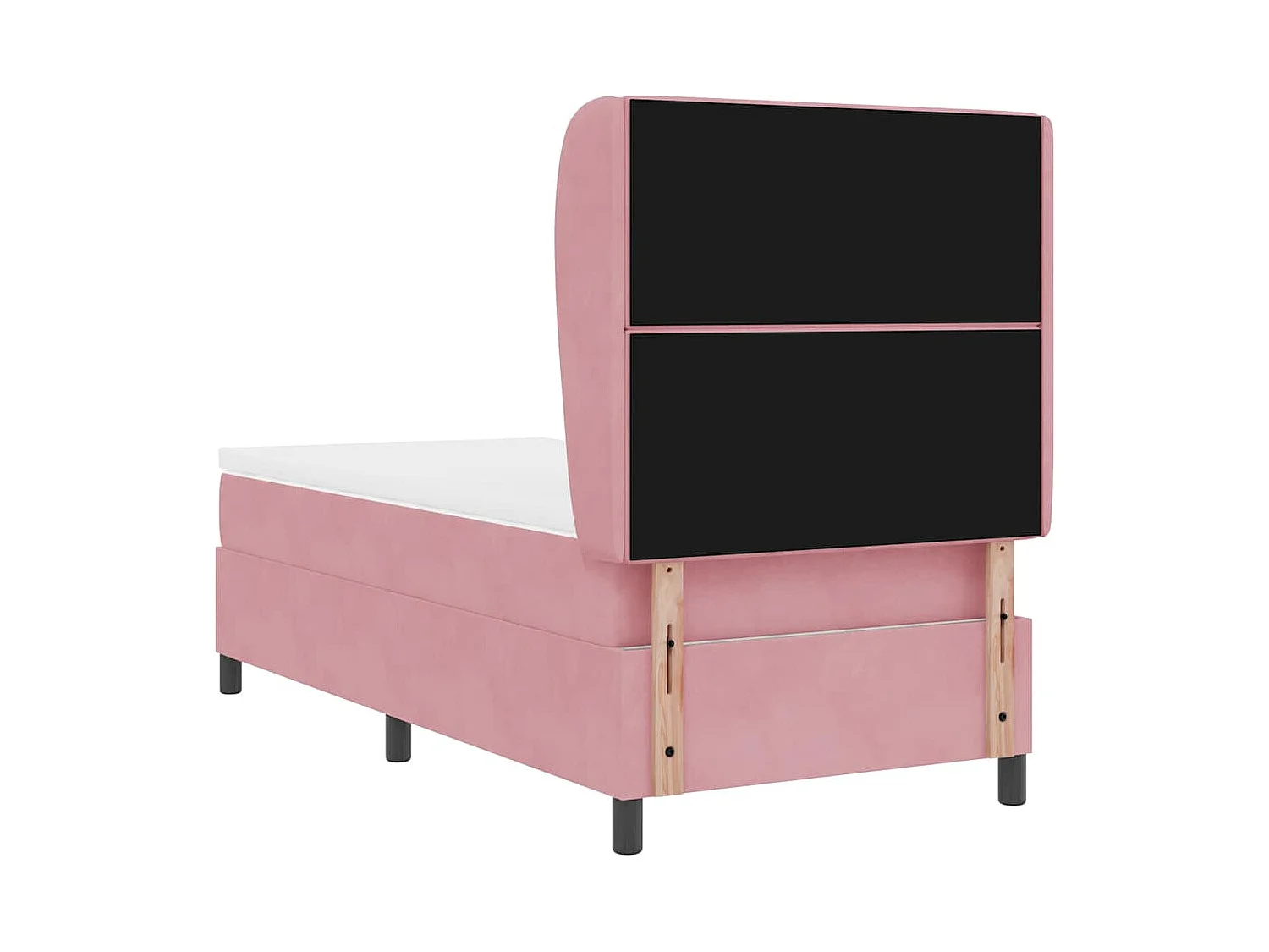 Cama tipo Box Spring con colchón Rosa 90 x 200 cm Terciopelo