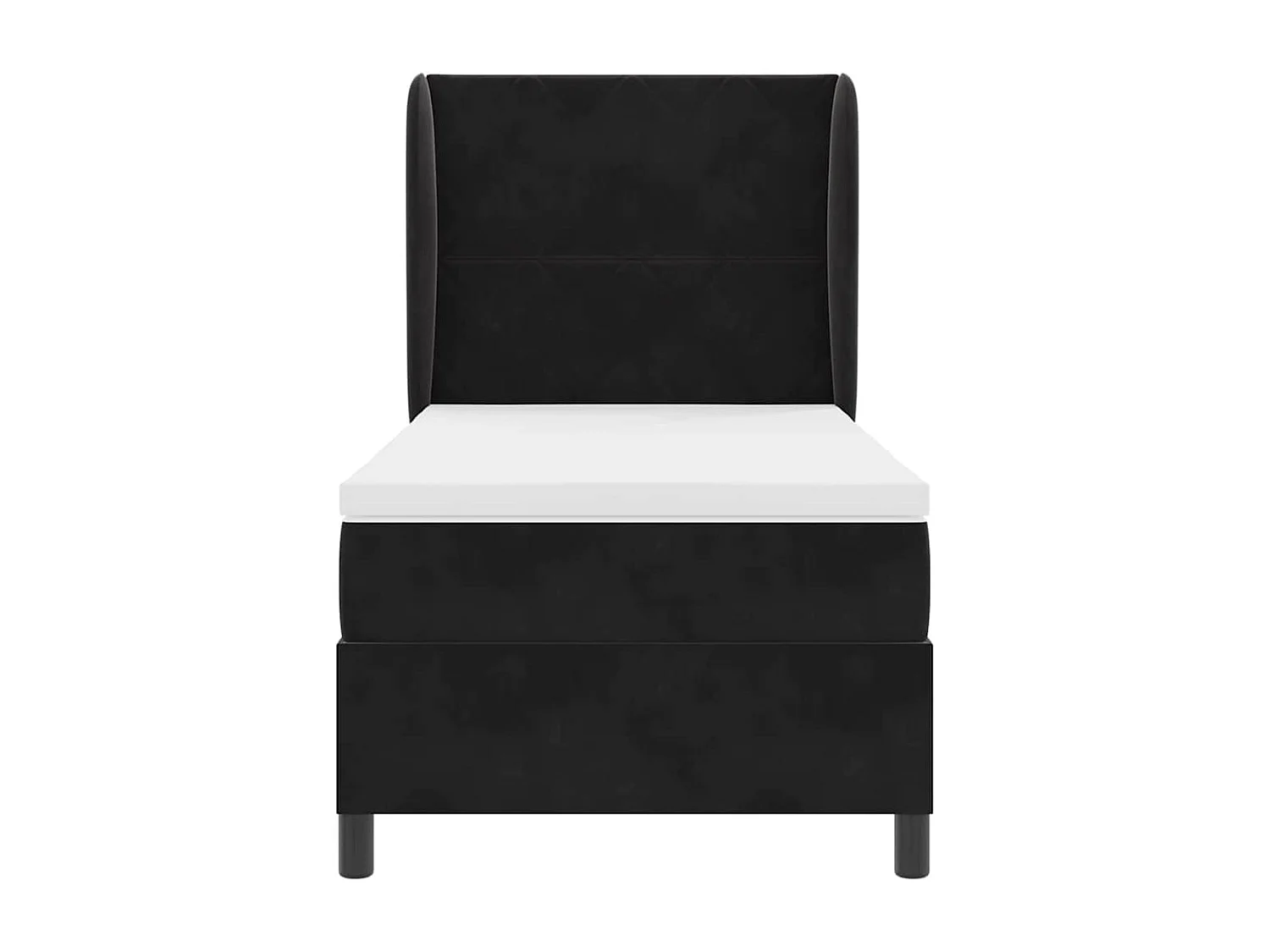 Cadre de lit avec matelas Noir 90 x 190 cm Velours