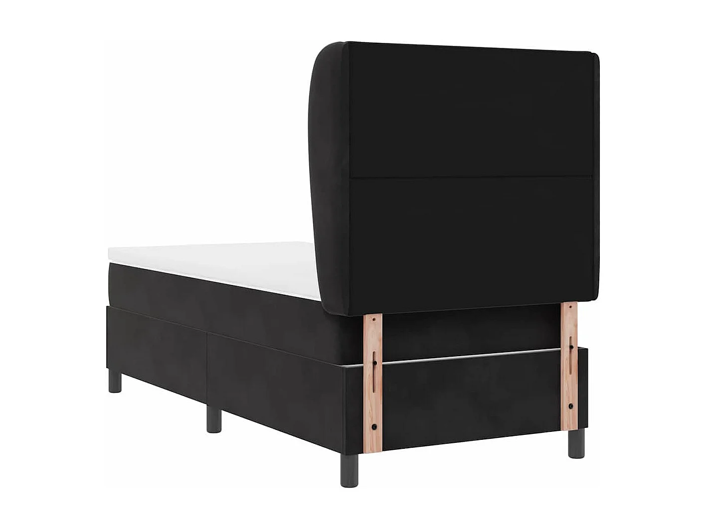 Cadre de lit avec matelas Noir 90 x 190 cm Velours