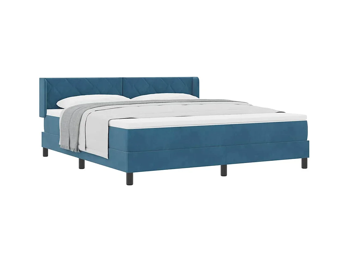 Cadre de lit avec matelas noir 100x200 cm en velours