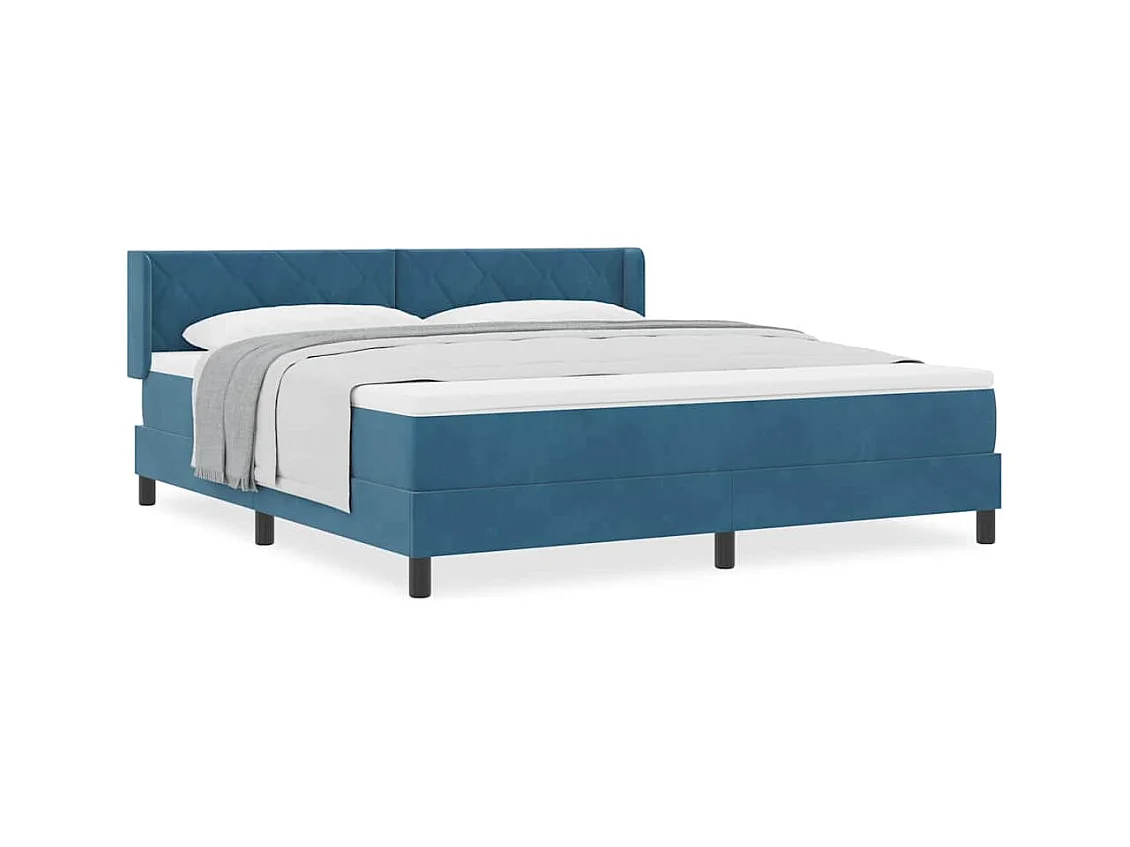 Cadre de lit avec matelas noir 100x200 cm en velours