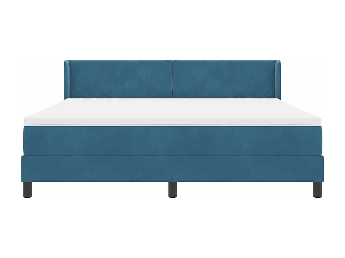 Boxspringbed met Matras Zwart 100x200 cm Fluweel Donkerblauw