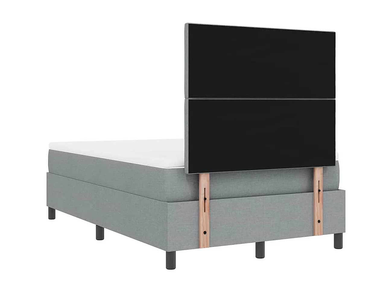 Cama tipo Box Spring con colchón Gris claro 120 x 190 cm tela