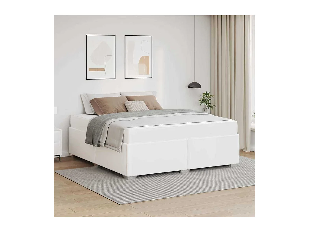 Cadre de lit Blanc 180 x 200 cm Faux cuir