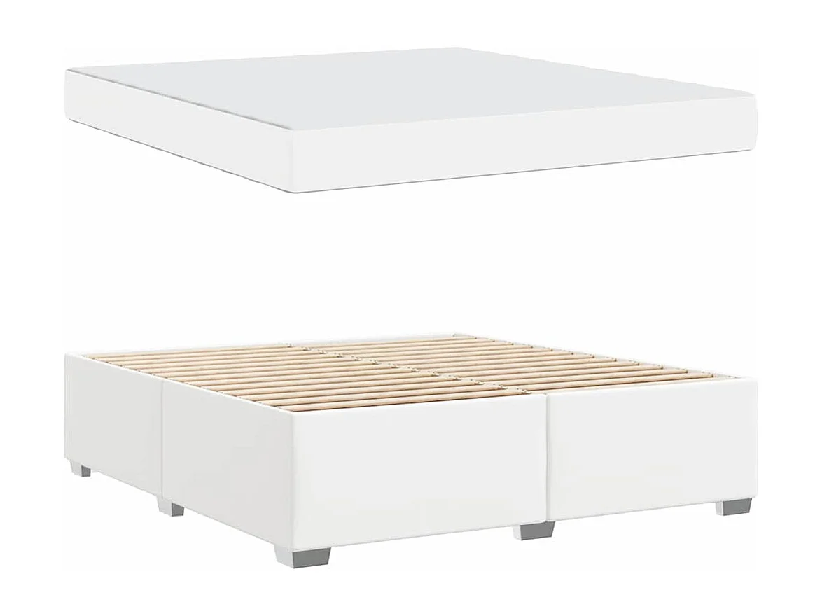 Cadre de lit Blanc 180 x 200 cm Faux cuir