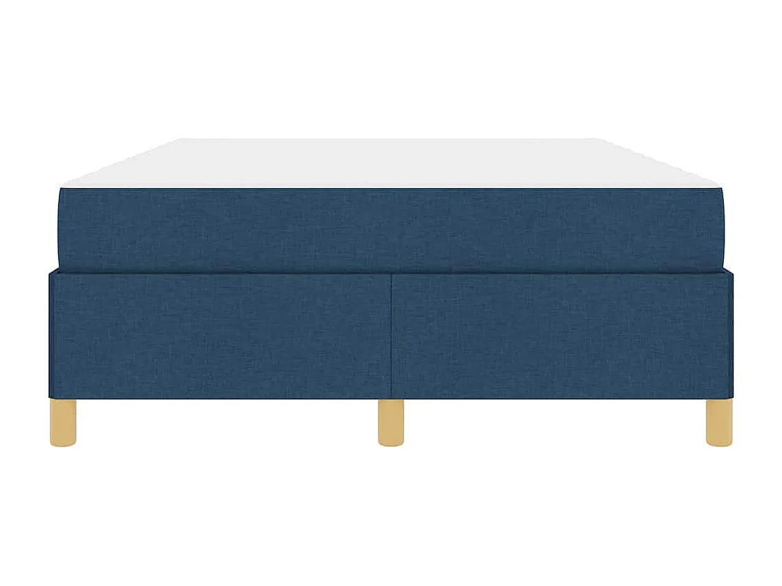 Cadre de lit avec matelas Bleu et Blanc 140 x 190 cm tissu