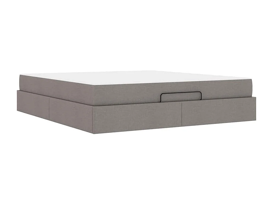 Estructura de cama con almacenamiento Taupé 180 x 200 cm tela