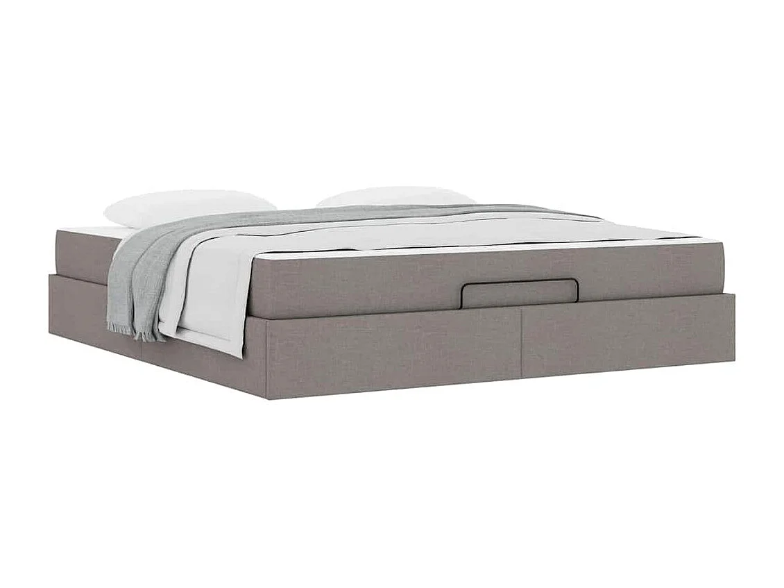 Estructura de cama con almacenamiento Taupé 180 x 200 cm tela