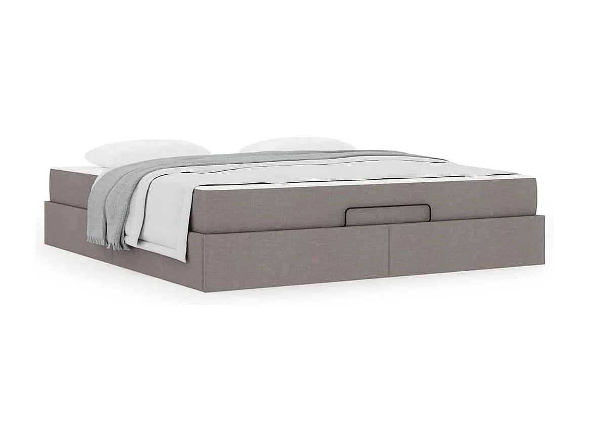 Estructura de cama con almacenamiento Taupé 180 x 200 cm tela