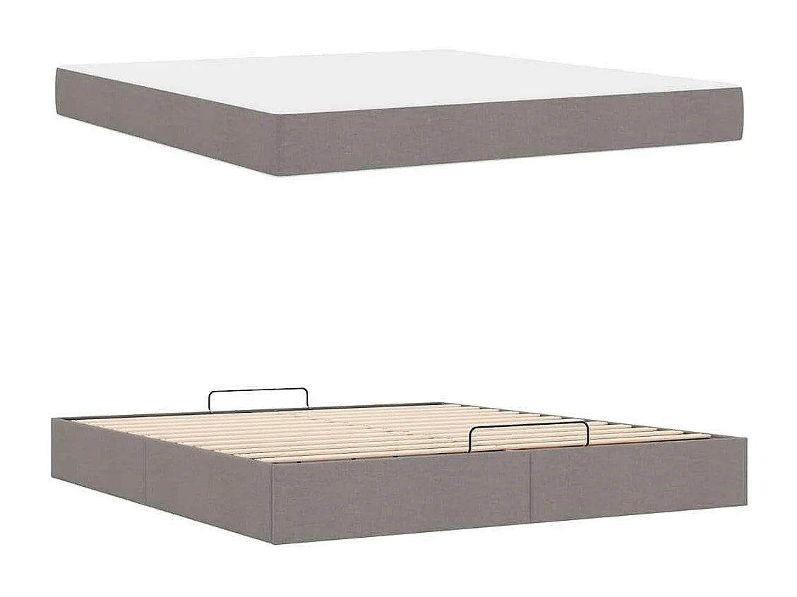 Estructura de cama con almacenamiento Taupé 180 x 200 cm tela