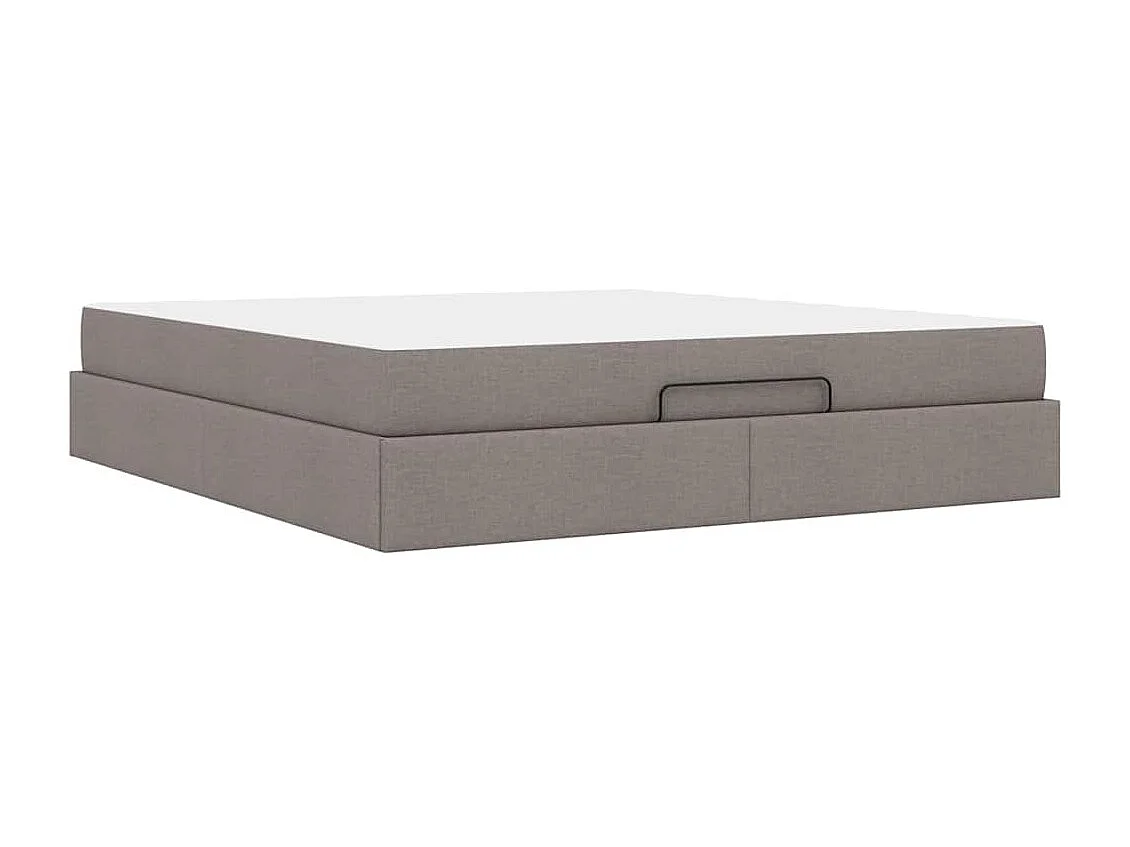 Estructura de cama con almacenamiento Taupé 180 x 200 cm tela