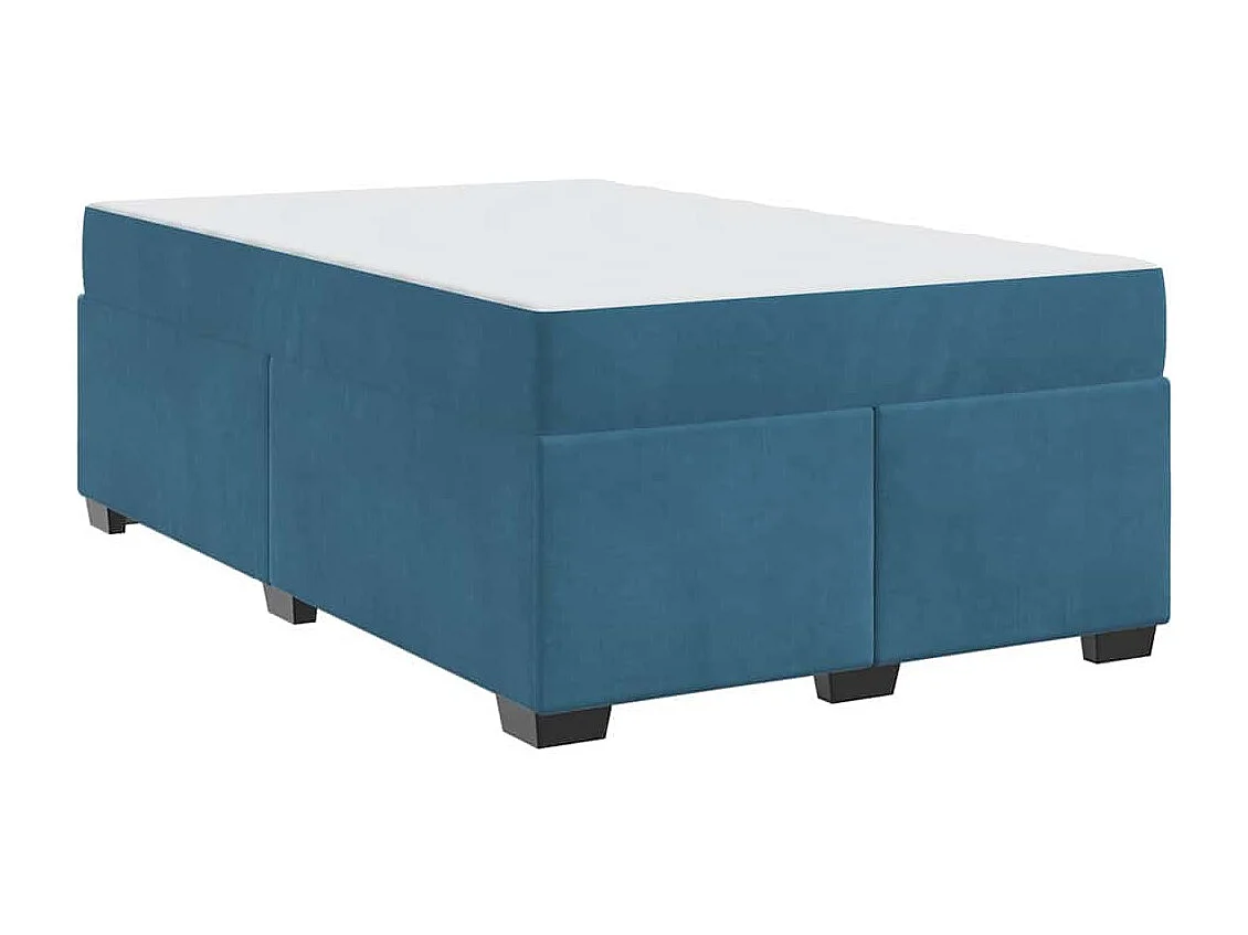 Cadre de lit avec matelas Bleu foncé 120 x 190 cm Velours