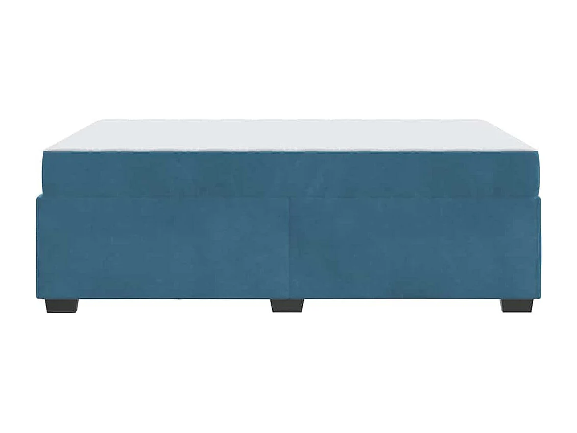 Cadre de lit avec matelas Bleu foncé 120 x 190 cm Velours