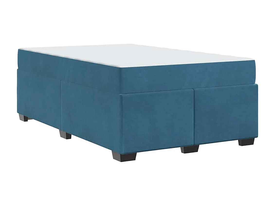 Cadre de lit avec matelas Bleu foncé 120 x 190 cm Velours