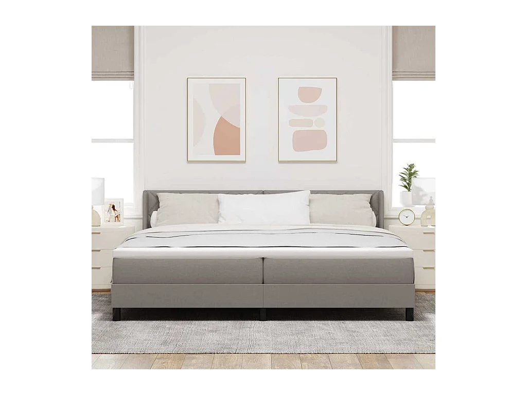 Cadre de lit avec matelas avec matelas Taupe 200 x 200 cm
