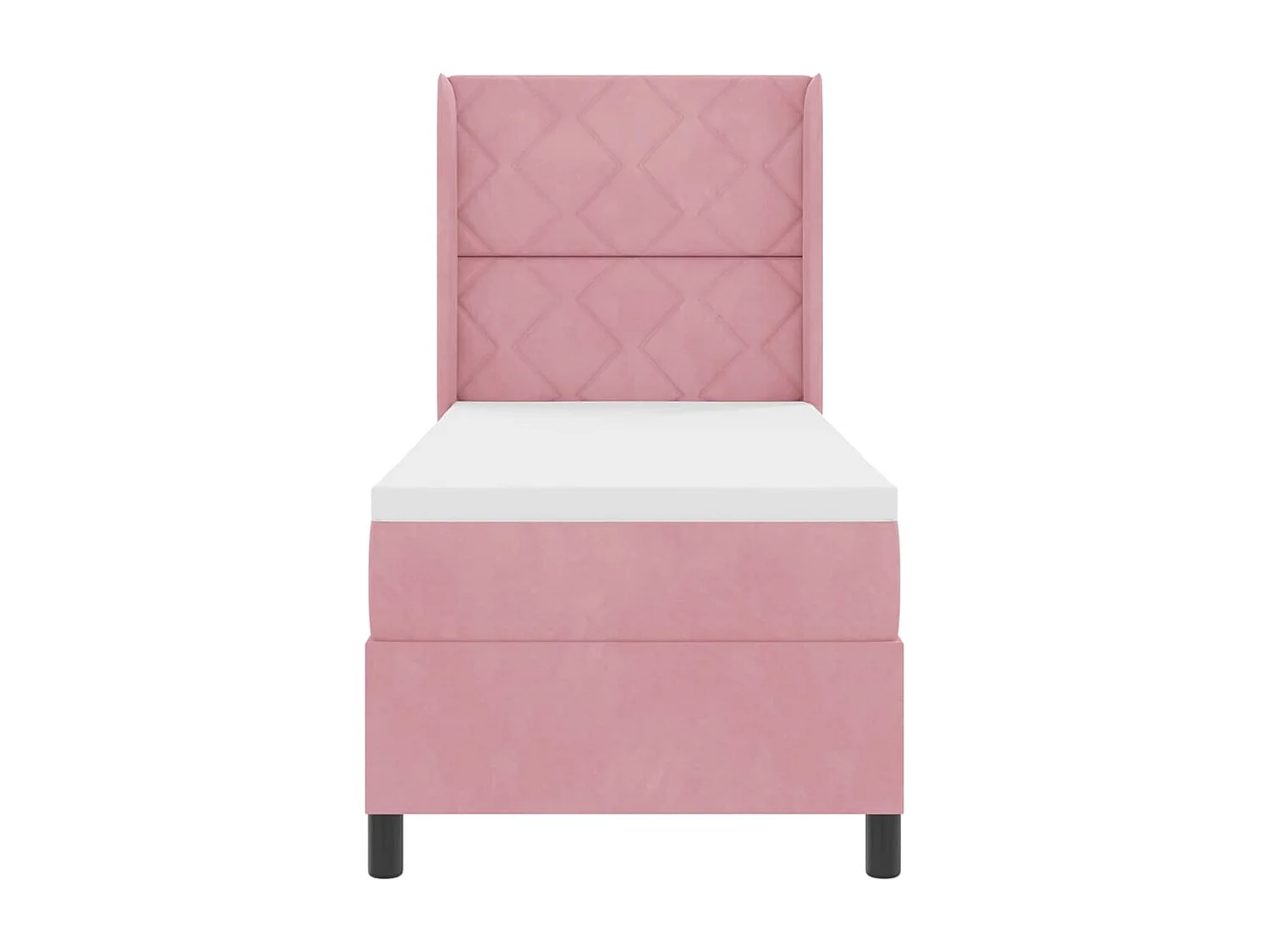 Cama con Box Spring LED y Colchón Rosa 80 x 200 cm Terciopelo