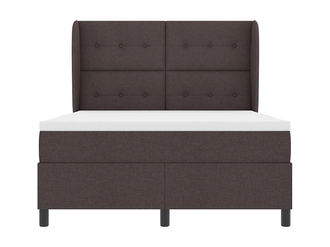 Cadre de lit avec matelas Marron foncé 140 x 200 cm tissu