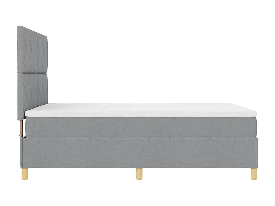 Cadre de lit avec matelas Gris clair 140 x 200 cm tissu