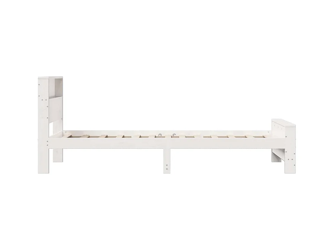 Cadre de lit Blanc 90 x 190 cm Bois massif en pin