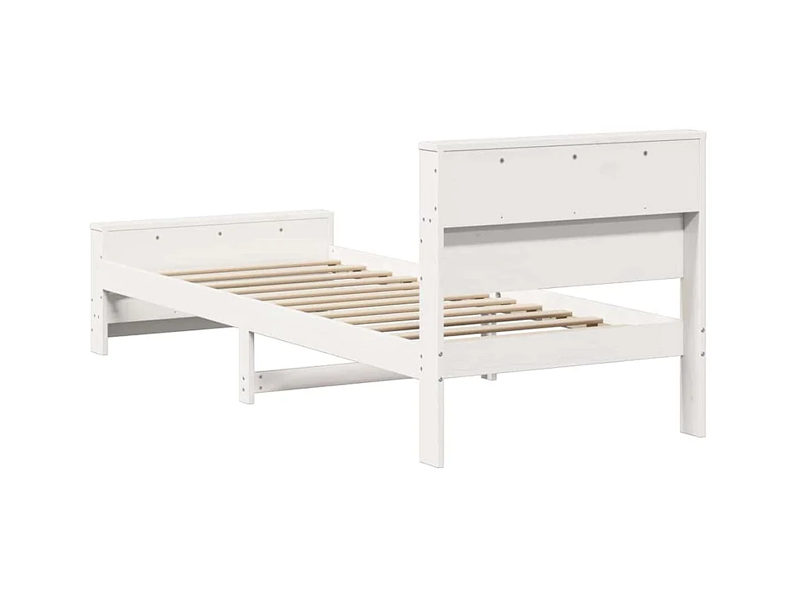 Cadre de lit Blanc 90 x 190 cm Bois massif en pin