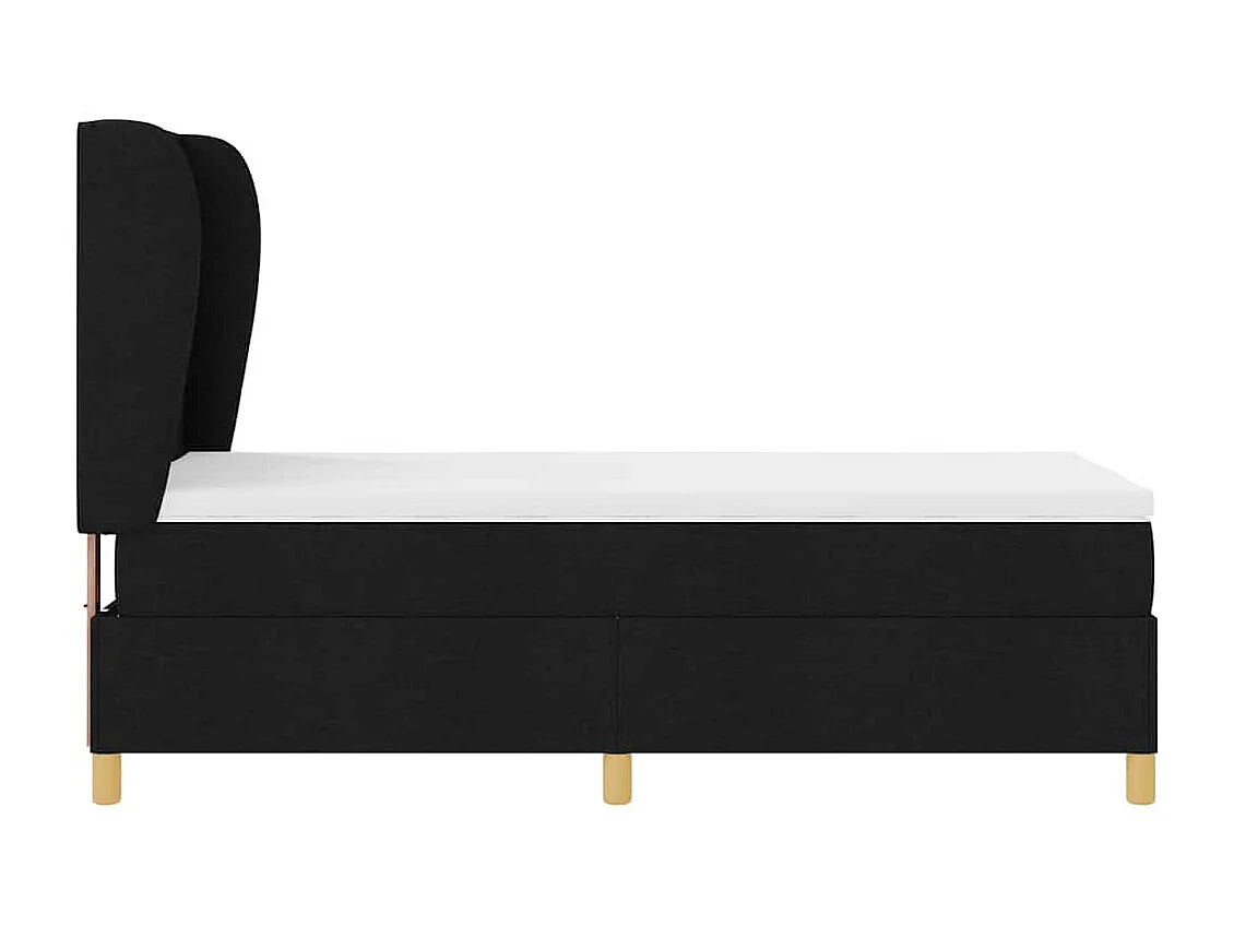 Cadre de lit avec matelas gris foncé 90x190 cm Noir