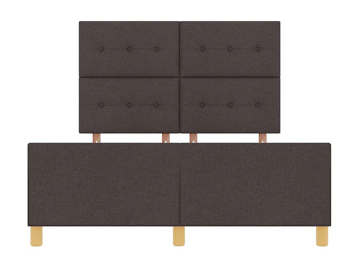 Estructura de cama con cabecera Marrón oscuro 140 x 200 cm tela