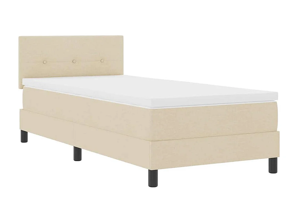 Cadre de lit avec matelas avec matelas Crème 80 x 200 cm tissu