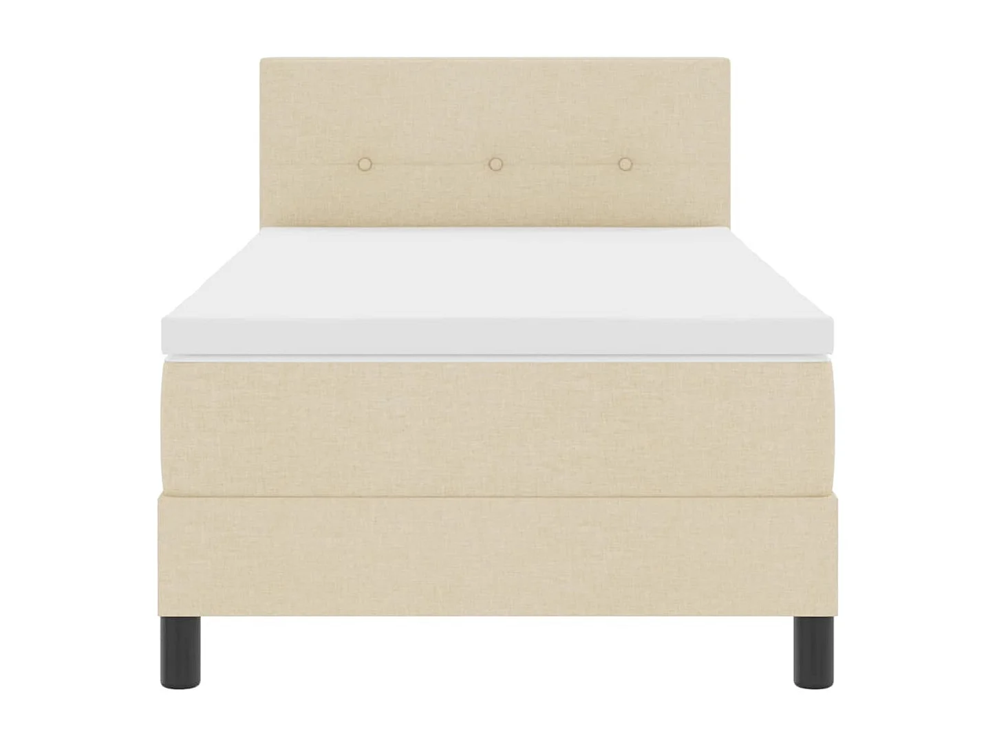 Cadre de lit avec matelas avec matelas Crème 80 x 200 cm tissu