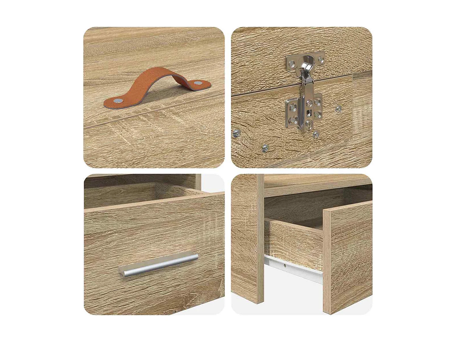 Cama con almacenamiento Roble Sonoma 80 x 200 cm Madera contrachapada