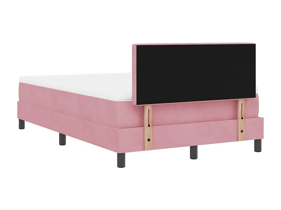 Cadre de lit avec matelas Rose 120 x 190 cm tissu