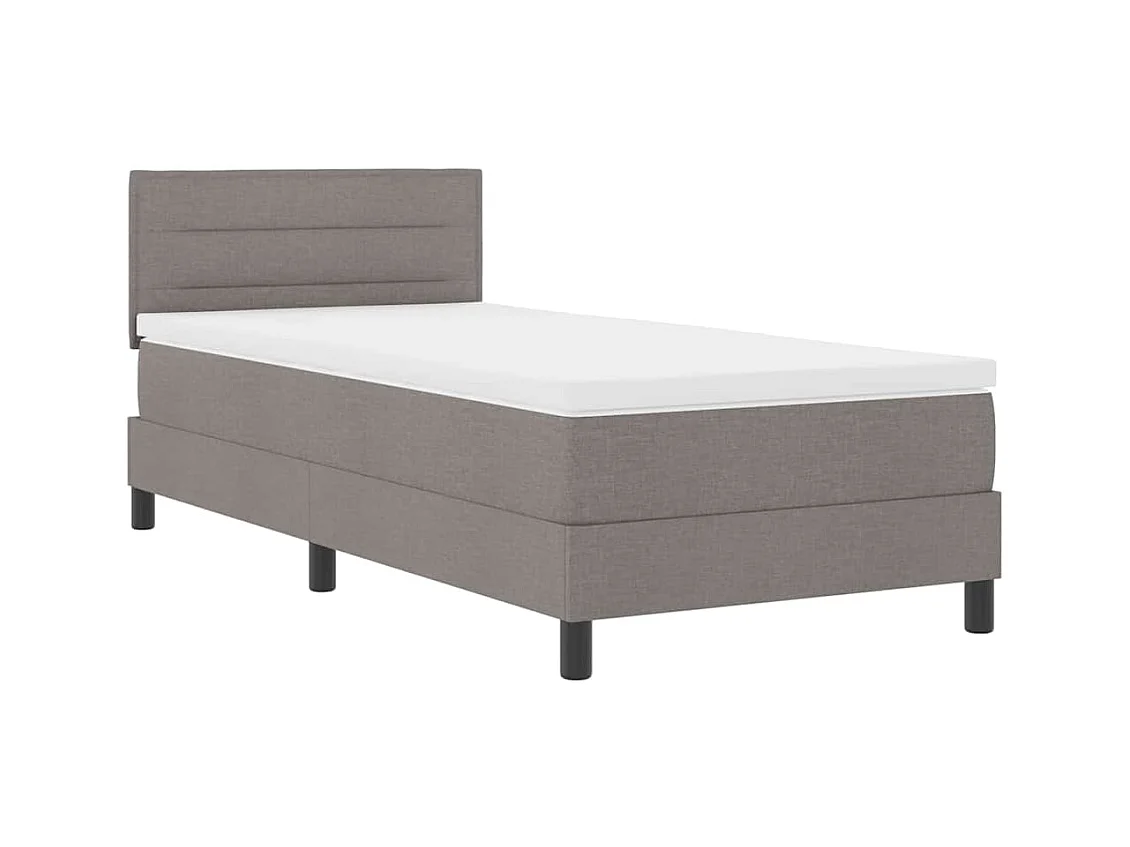Cadre de lit avec matelas Taupe 100 x 200 cm tissu
