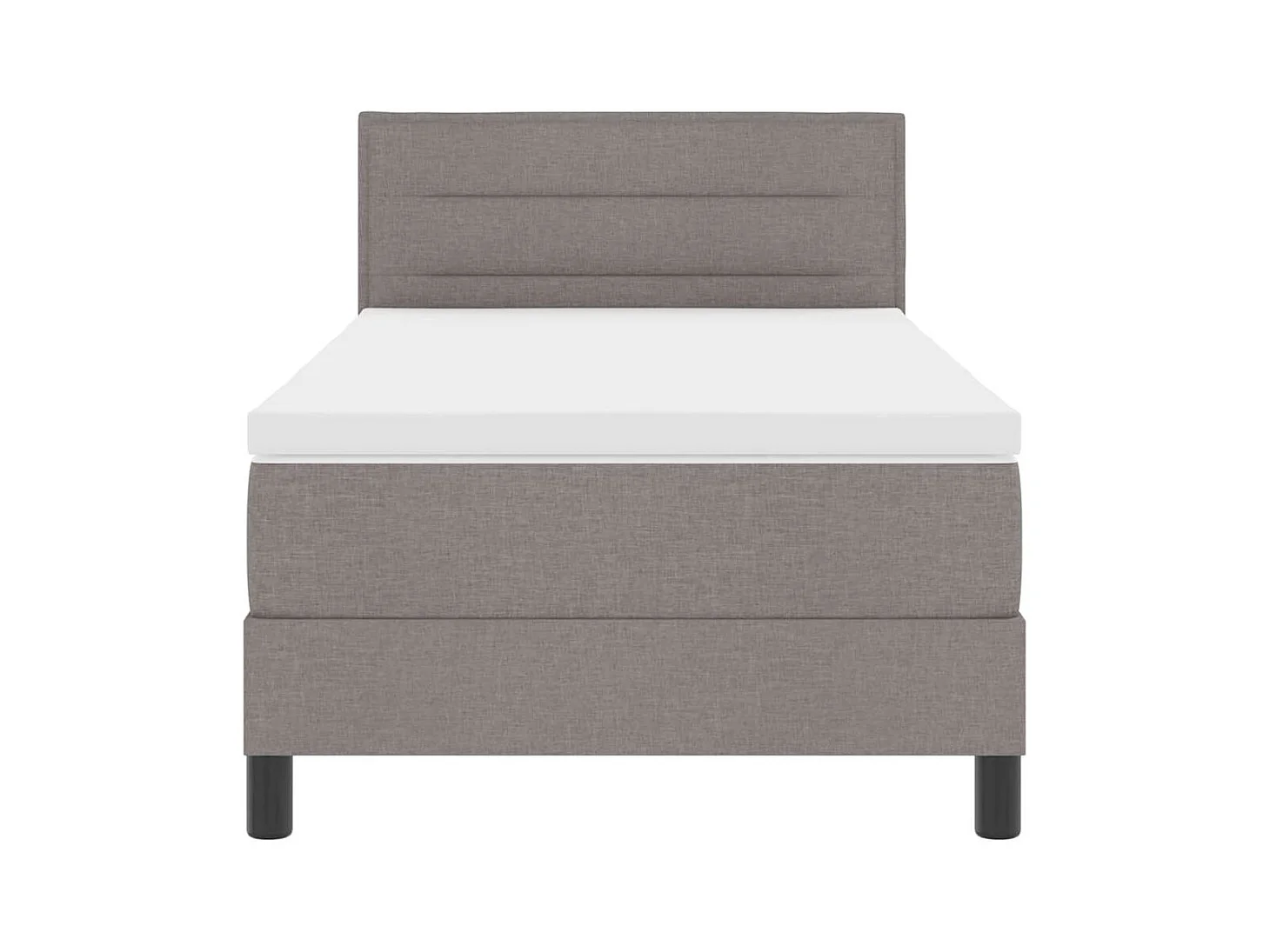 Cadre de lit avec matelas Taupe 100 x 200 cm tissu