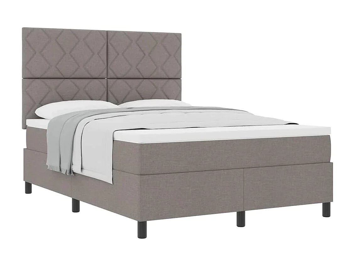 Cama tipo Box Spring con colchón Taupé 160 x 200 cm tela