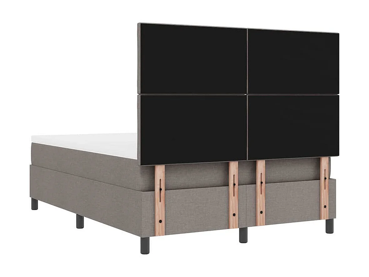 Cama tipo Box Spring con colchón Taupé 160 x 200 cm tela