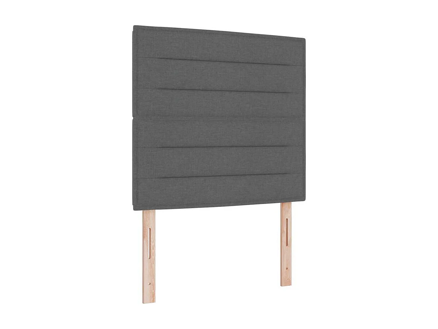 Cadre de lit avec matelas Gris foncé 100 x 200 cm tissu