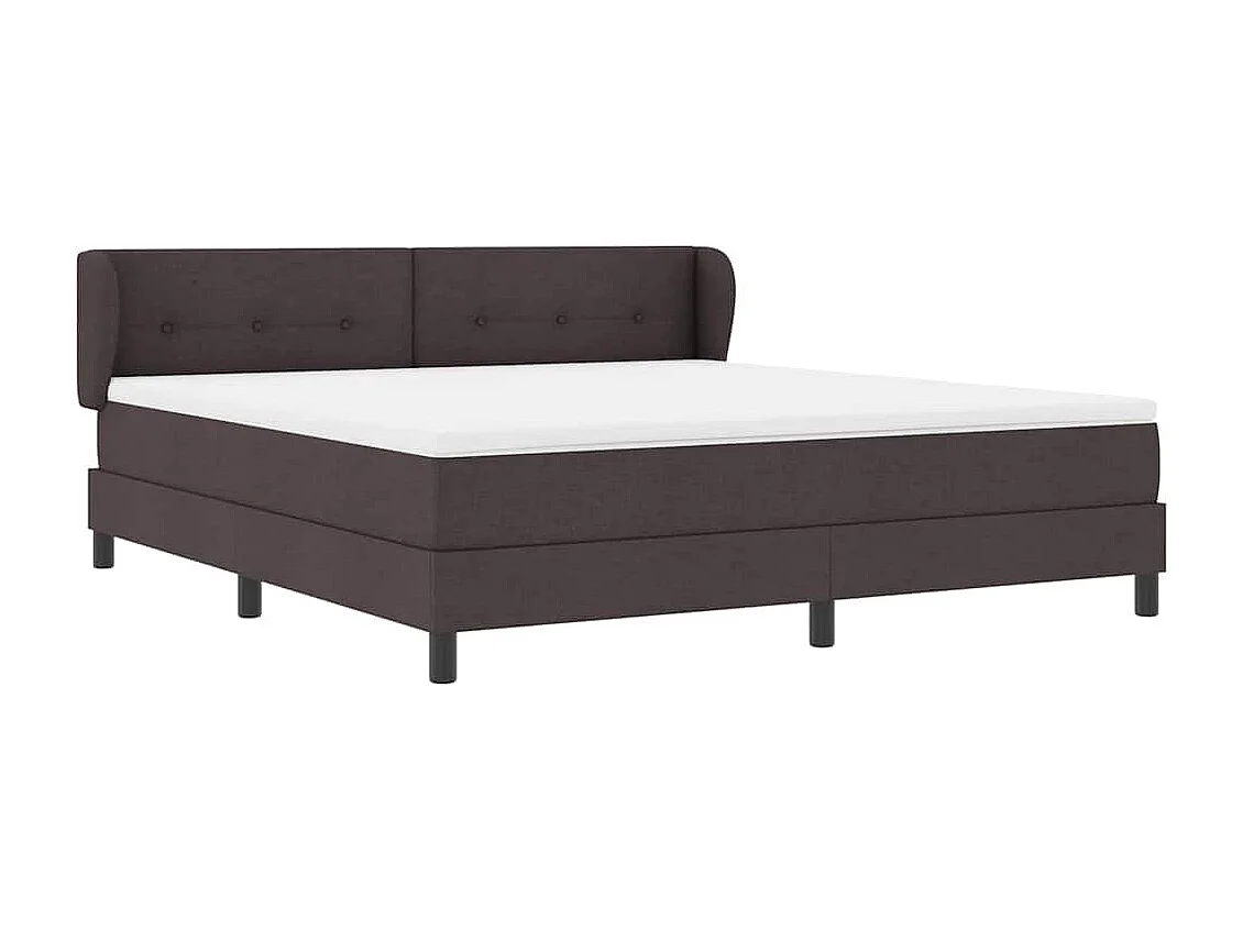 Cama box spring con colchón Marrón oscuro 180 x 200 cm tela
