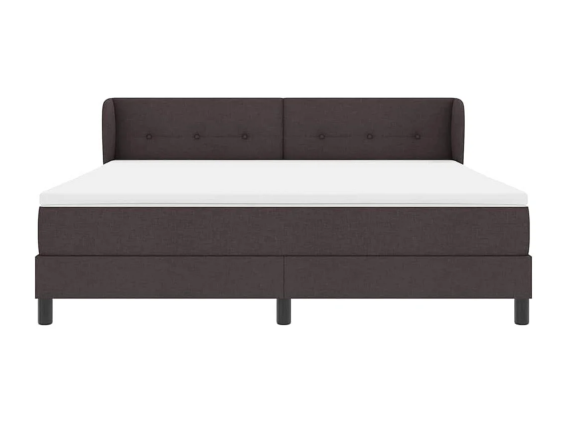 Cama box spring con colchón Marrón oscuro 180 x 200 cm tela