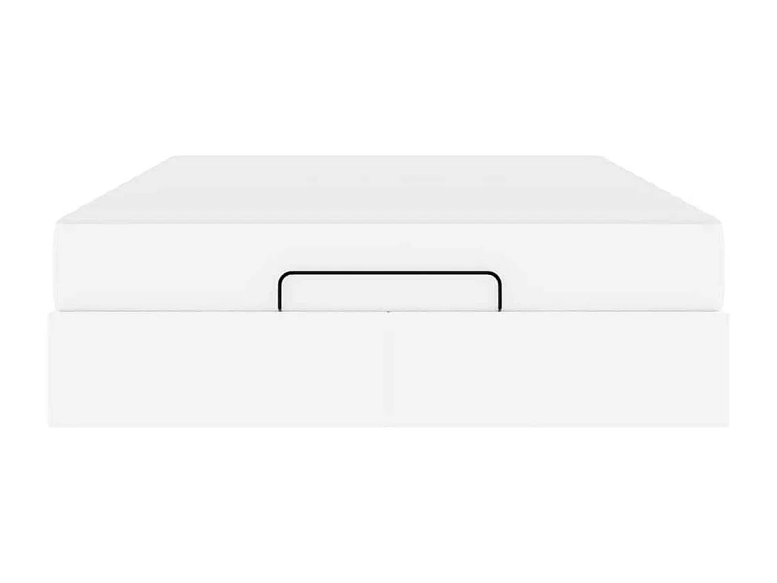 Cadre de lit avec matelas Blanc pur 140 x 200 cm Faux cuir