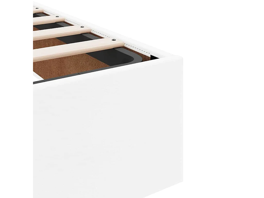 Cadre de lit avec matelas Blanc pur 140 x 200 cm Faux cuir