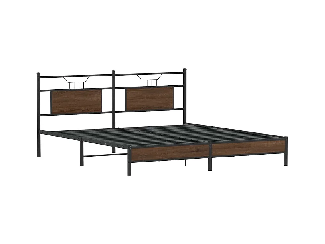 Cadre de lit sans matelas chêne marron 160x200 cm