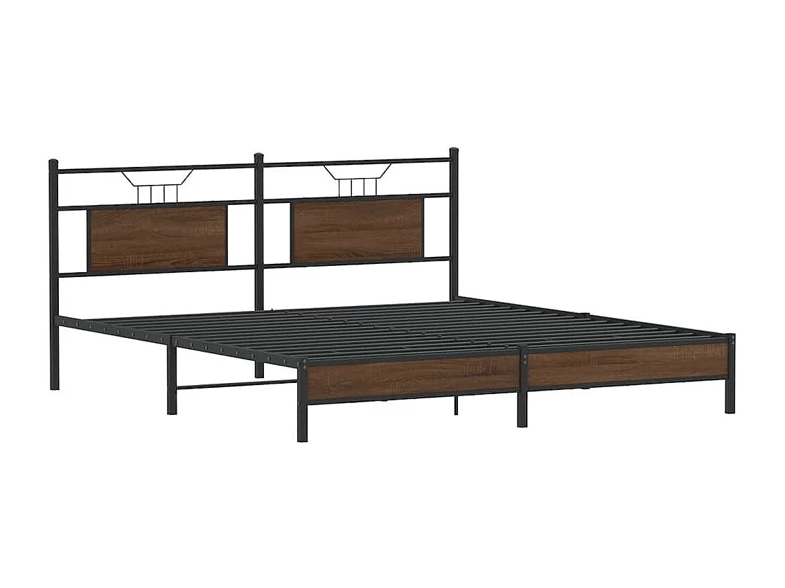 Cadre de lit sans matelas chêne marron 160x200 cm