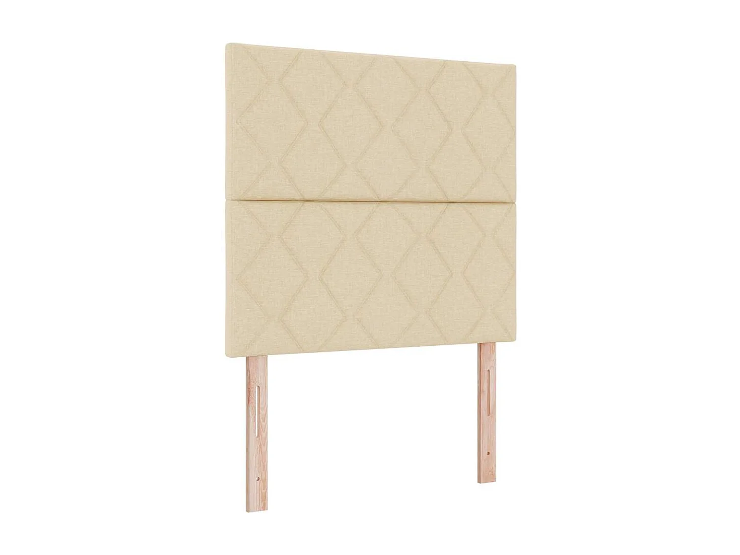 Cadre de lit avec matelas Crème 100 x 200 cm tissu