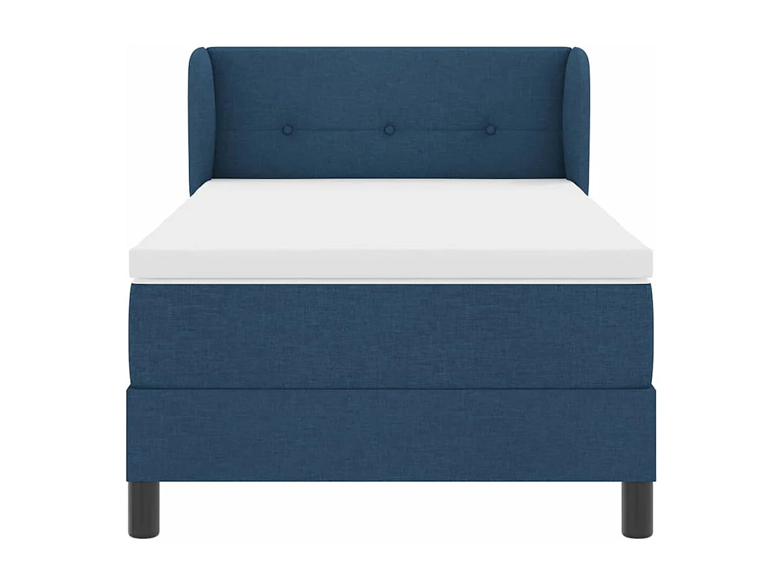 Cadre de lit avec matelas avec matelas Bleu 90 x 190 cm tissu