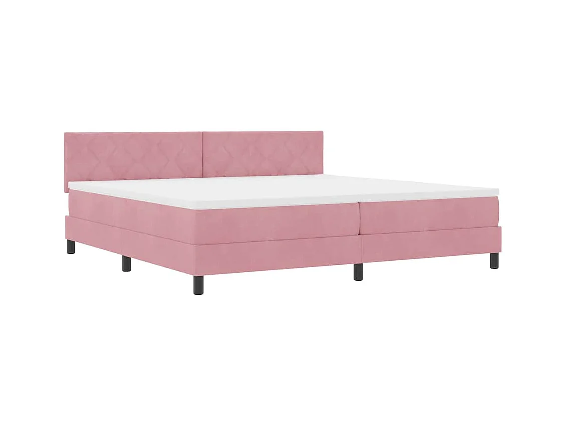 Cadre de lit avec matelas Rose 200 x 200 cm tissu
