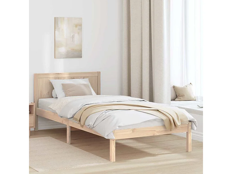 Cadre de lit Marron 90 x 200 cm Bois de pin massif