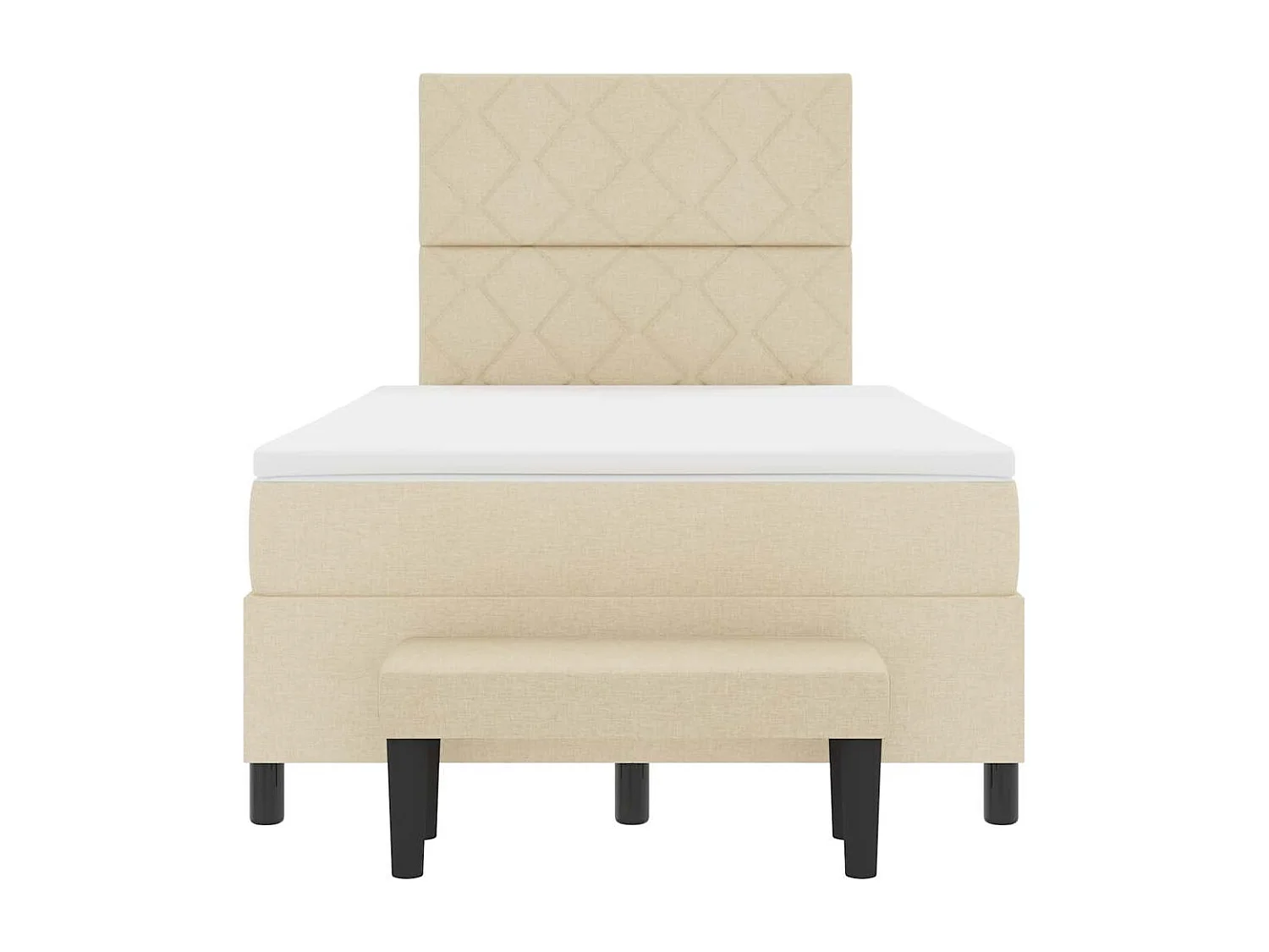 Cadre de lit avec matelas Crème 120 x 200 cm tissu