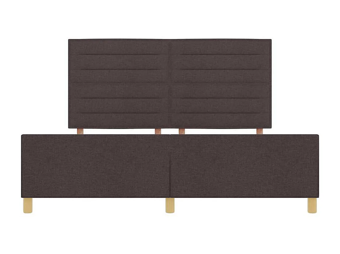 Cadre de lit avec tête de lit Marron foncé 180 x 200 cm tissu