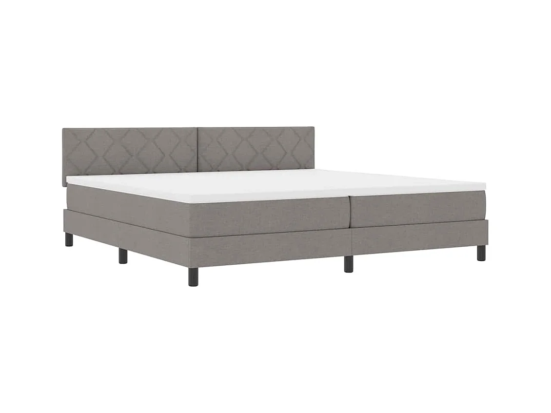 Cadre de lit avec matelas Taupe 200 x 200 cm tissu