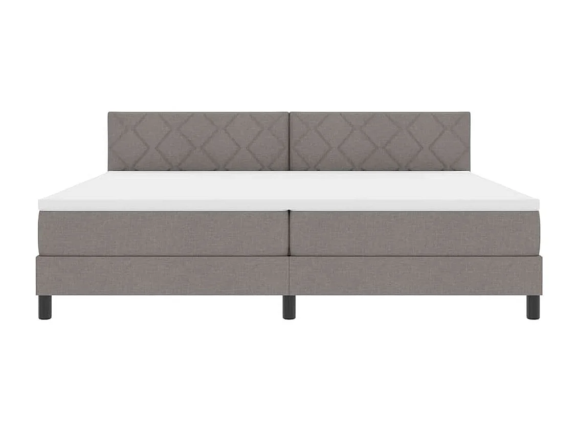 Cadre de lit avec matelas Taupe 200 x 200 cm tissu